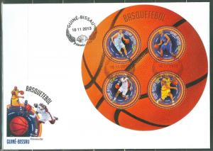 GUINEA BISSAU  2013   BASKETBALL  SHEET FIRST DAY COVER