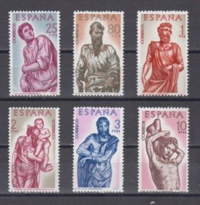 Spain 1962 Full Set Berruguete Sculptures Sc#1115-1120 MNH Luxe