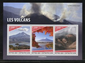 CENTRAL AFRICA 2023 VOLCANOES SHEET MINT NH