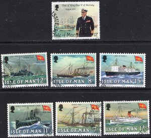 Thematic stamps ISLE OF MAN 1980 STEAM PACKET & KING OLAV 170/5 & 179 used