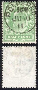 KEVII SG268 1/2d Dull Green Harrison Perf 14 CDS Used