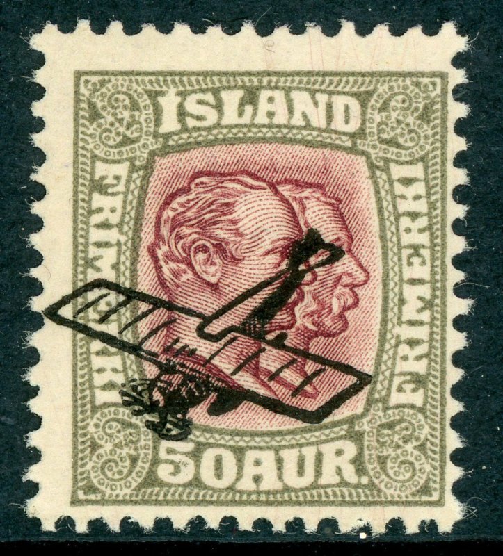 Iceland 1928 Airmail 50a Scott #C2 MNH K216