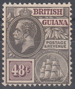 1914 BRITISH GUIANA KGV 48c GREY & PURPLE BROWN (SG#266) MNH VF