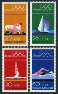 Germany B485-B488, MNH. Michel 719-722. Olympics Munich-1972: Wrestling,Sailing,