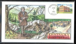 USA 1992 29c KENTUCKY STATEHOOD Sc 2636 on COLLINS HANDPAINTED FDC