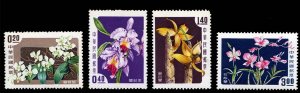 China - Republic (Taiwan) #1189-1192, 1957 Orchids, set of four, never hinged