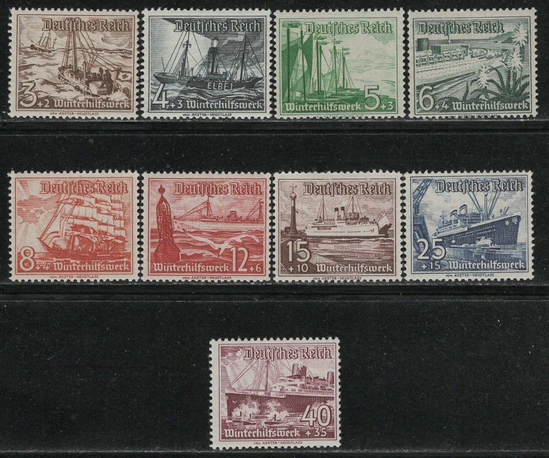 Germany Reich Scott # B107 - B115, mint nh, cpl. set