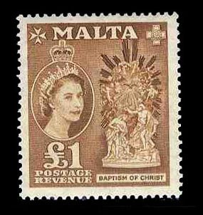 Malta #246-262 Cat$127.25, 1956-57 QEII, complete set, never hinged