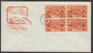 1948 Oregon Territory 100th Anniversary Sc 964-10 block House of Farnam cachet