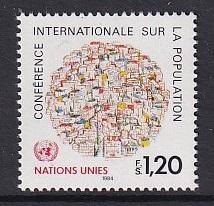 United Nations Geneva  #121  MNH  1984   conference on population