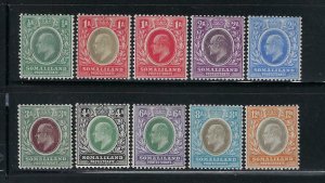 SOMALILAND PROTECTORATE SCOTT #63-45 1905-1909 EDWARD VII WMK 3  - MINT HINGED