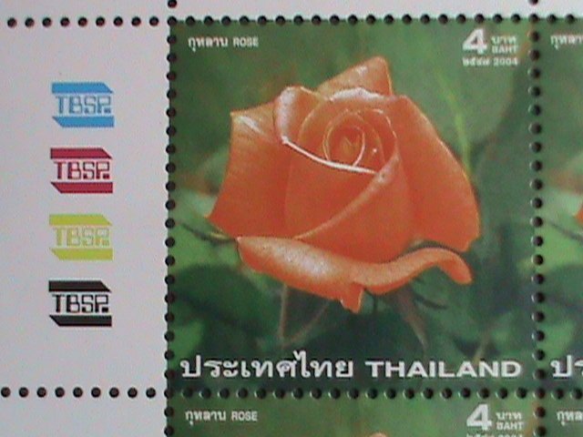 ​THAILAND STAMP -2004 -SC#2114-ROSE WITH IMPREGNATED WITH ROSE SCENT MNH SHEET