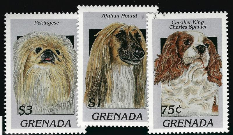 Grenada Dog Breeds SS MNH SC#2630-32 CV $4...Topical bargain!