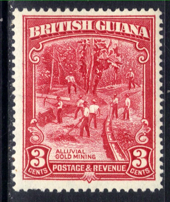 British Guiana 1934 KGV 3ct Scarlet Gold Mining MM SG 290b ( H763 )