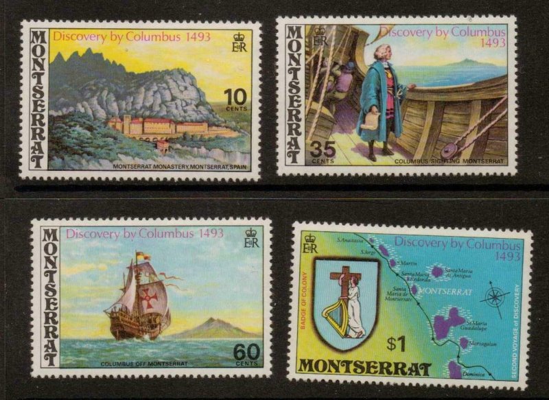 MONTSERRAT SG313/6 1973 COLUMBUS DISCOVERY OF MONTSERRAT MNH 