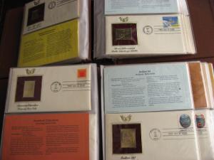 USA PCS 52 different FDC with gold replica stamps 1980-83 era in 2 binders