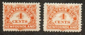 Newfoundland J4, J4a Mint hinged