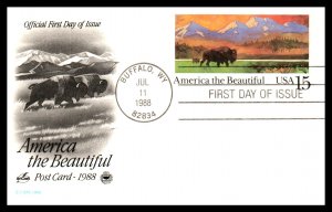 US UY39 Bison PCS Artcraft Variety U/A FDC Postal Card