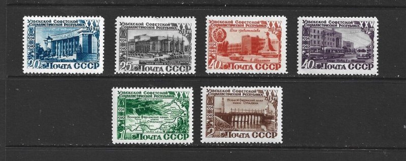 RUSSIA - 1950 UZBEK REPUBLIC ANNIVERSARY - SCOTT 1429 TO 1434 - MH