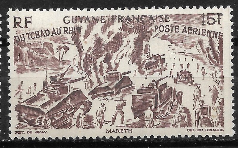 Doyle's_Stamps: French Guiana 1946 Chad to Rhine Set C12** to C17**