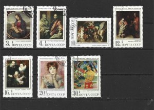 RUSSIA - 1970 PAINTINGS - SCOTT 3802 TO 3808 - USED