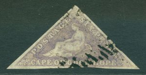 SG 7b Cape of good hope 1855-63. 6d deep rose-lilac. Very fine used, full... 