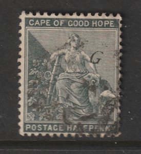 Griqualand West  a used COGH 0.5d overprinted with a sloping  G