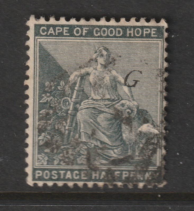 Griqualand West  a used COGH 0.5d overprinted with a sloping  G