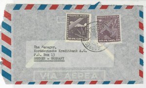 Chile 1956 Banco de LondresyAmerica del Sud Ltd Airmail Stamps Cover Ref 25337