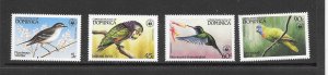 BIRDS - DOMINICA #827-30 WWF MNH