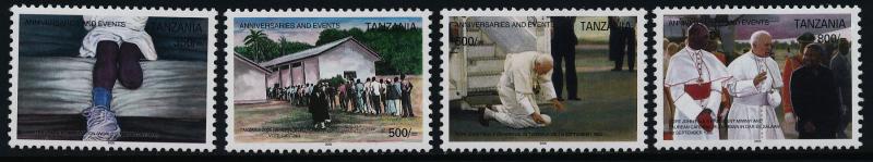 Tanzania 2401-4 MNH Visit of Pope John Paul II