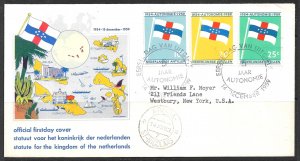 NETHERLANDS ANTILLES 1959 FLAGS MAP Set Cachet FDC Sc 262-264