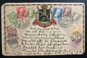 1900s Madras India Belgium Stamp On Stamp Postcard Cover To Civil Liners