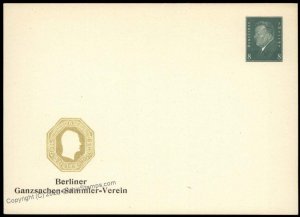 Germany BGSV Berlin Ganzsachen Club Prussian Octagon Private Postal Card  G68556