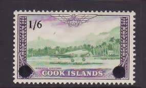 Cook Is.-Sc#147- id10-unused hinge remnant 1sh6p on 5p set-Rarotonga-1960-