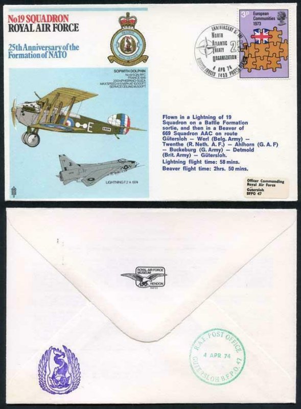 RAF23a No.19 Squadron 25th Ann of the Formation of NATO Standard Cover