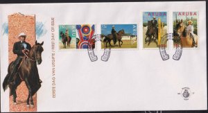 Aruba 1995 Interpaso Horses Sc.118-121 FDC