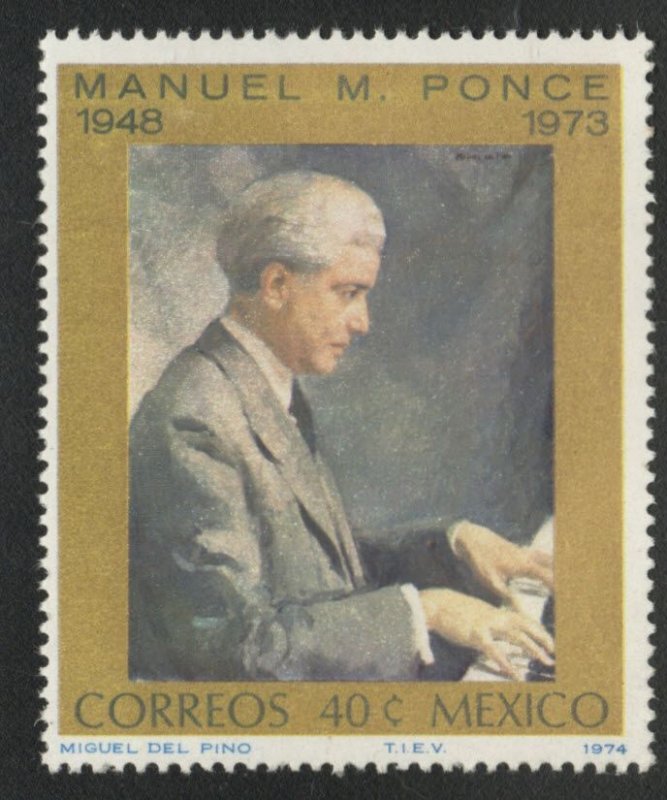 MEXICO Scott 1059  MNH** MN Ponce composer at Keyboard stamp