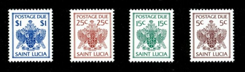 St. Lucia Postage Due 1981 - Arms of St. Lucia - Set of 4v - Scott J13-16 - MNH