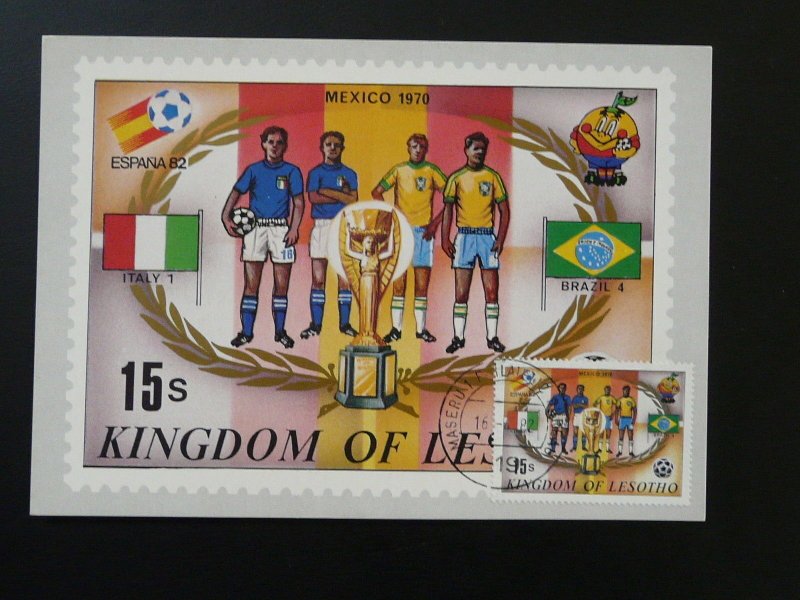 soccer football world cup Mexico 1970 maximum card Lesotho (Italy vs Brazil)