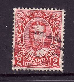 Newfoundland-Sc#105-used 2c carmine KGV -1911-id#13-