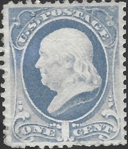 US Scott #156 MNH OG VF 1873 1 Cent Benjamin Franklin Stamp