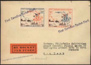 USA Canada 1936 New York Philatelic Exhibition Se-Tenant Rocket Mail Cov G109348