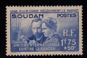 French Sudan Scott B1 MNH** dried gum Curie stamp see back scan