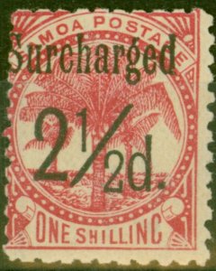 Samoa 1898 2 1/2d on 1s Dull Rose-Carmine SG86 Fine Mtd Mint (5)