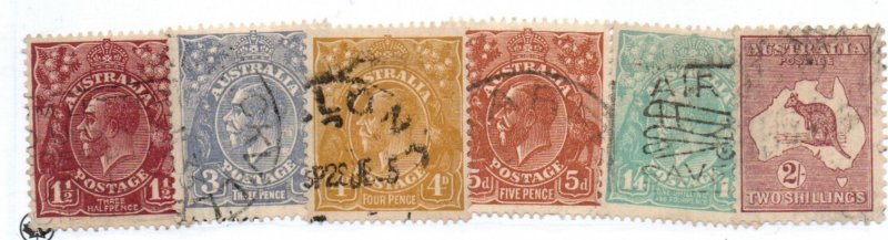 Australia 115, 115-118, 120, 124-125 Wmk. 228. Used