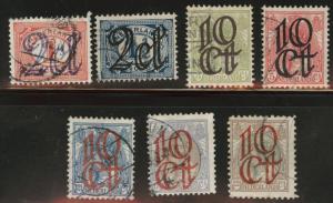 Netherlands Scott 117-123 used 1923 stamp set CV$9