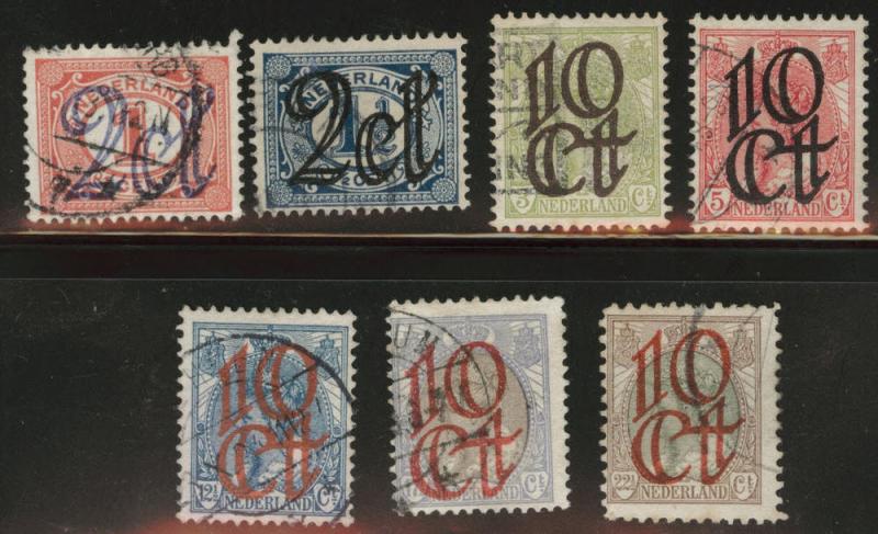 Netherlands Scott 117-123 used 1923 stamp set CV$9