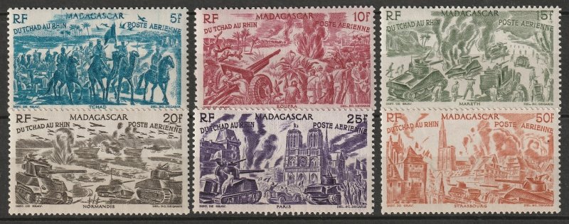 Madagascar 1946 Sc C45-50 air post set MLH*