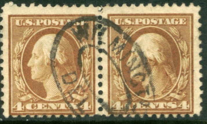 US 503, 4c WASHINGTON, USED PAIR (210)